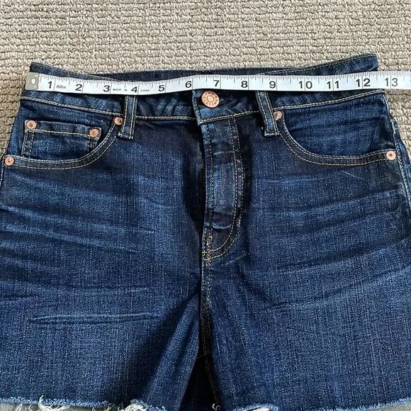 Aritzia Raw Hem High-Waist Denim Jean Shorts 26 - Picture 5 of 8
